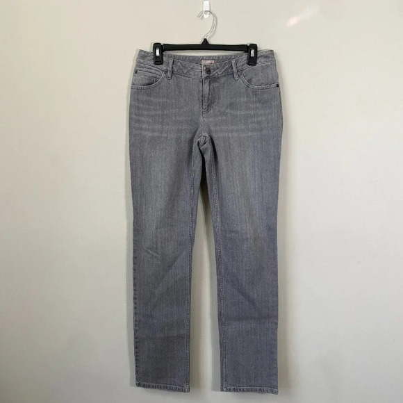 NWOT J. Jill Slim Leg Low Rise Denim Jeans Women's 4 Gray Stretch Comfortable - Picture 2 of 13